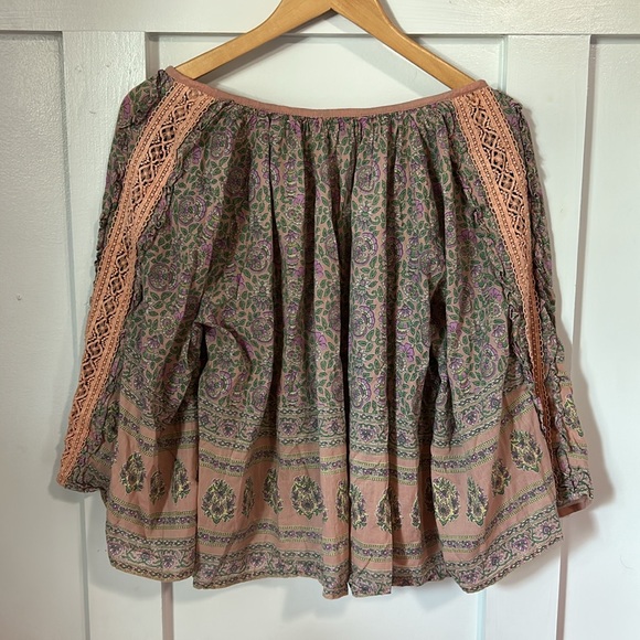 Eternal Sunshine Creations Boho Folk Floral Top Lace Crochet Detail Small - Picture 3 of 10